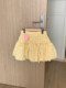 Dopamine yellow floral polka dot flower bud skirt for women in summer large size high waist A-line short skirt ruffled cake skirt