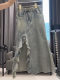 Large -size American high street irregular fishtail skirt Female summer new high waist is thin, old color A -line long skirt