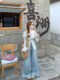 Large size retro denim wide-leg pants for women in summer 2024 new high-waist loose design floor straight pants trendy