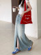 Large size retro blue skirt for women with high waist slim denim skirt summer niche slit skirt straight skirt long skirt