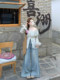 Large size retro denim wide-leg pants for women in summer 2024 new high-waist loose design floor straight pants trendy