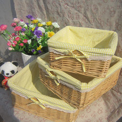 Rattan and Willow Woven Storage Basket, Basic Shallow Type, Storage Basket, Organizing Basket
