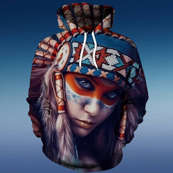 European and American Street Fashion Brands Trendy 3D Printed Thin Hooded Sweatshirt for Men, Loose Large Size Pullover, Sports Couple Outfit