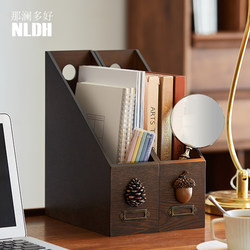 Nalanduo American-Style Document Storage Desktop Bookend File Folder Home Magazine Rack Book Storage Box Information Rack