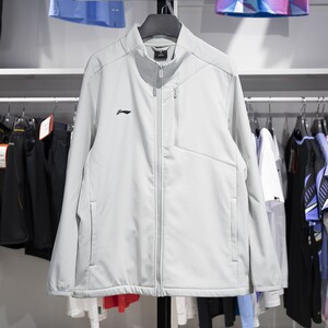 
Li Ning windproof jacket autumn and winter soft shell men's sports fitness plus velvet thermal windbreaker jacket AJDU301