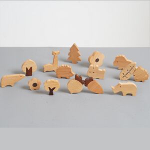 
Cute solid wood animal park ins children's room decoration toy desktop wall ornaments play house cognitive gift