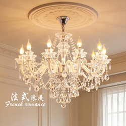 French-Style Light Luxury Crystal Living Room Chandelier, Romantic Cream-Style Princess Bedroom Lamp, European-Style High-End Candle Dining Room Chandelier