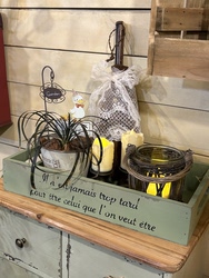 Sweet Garden Solid Wood Storage Box Tray Wooden Box Green Vintage Style Storage Decoration Antique Feel Storage Tray