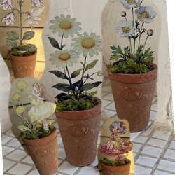 Sweet Garden Photography Props with Clay Pot Combination Set, Gardening Plant Decoration, Flower Arrangement, Natural Vintage Ornaments