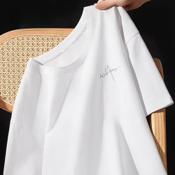 Ice Silk Short-Sleeved T-Shirt for Men, Loose Fit, Summer 2026 New Style, Simple White Half-Sleeve Men's Elastic Cool Top
