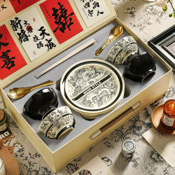Medieval ceramic dinner plate tableware set dish plate bowl home 2025 new high-looking wedding gift box