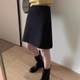Large size woolen A-line plaid skirt mid-skirt autumn and winter hips thick mid-length skirt high waist retro wool short skirt