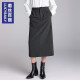Lusi Belle's new mid-length skirt commuting high waist slim straight women's skirt black professional hip long skirt
