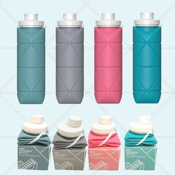 600ml Silicone Foldable Water Cup, Portable High-Temperature Resistant Water Bottle, Anti-Fall, Travel and Business Trip Bottle, Sports and Fitness Running