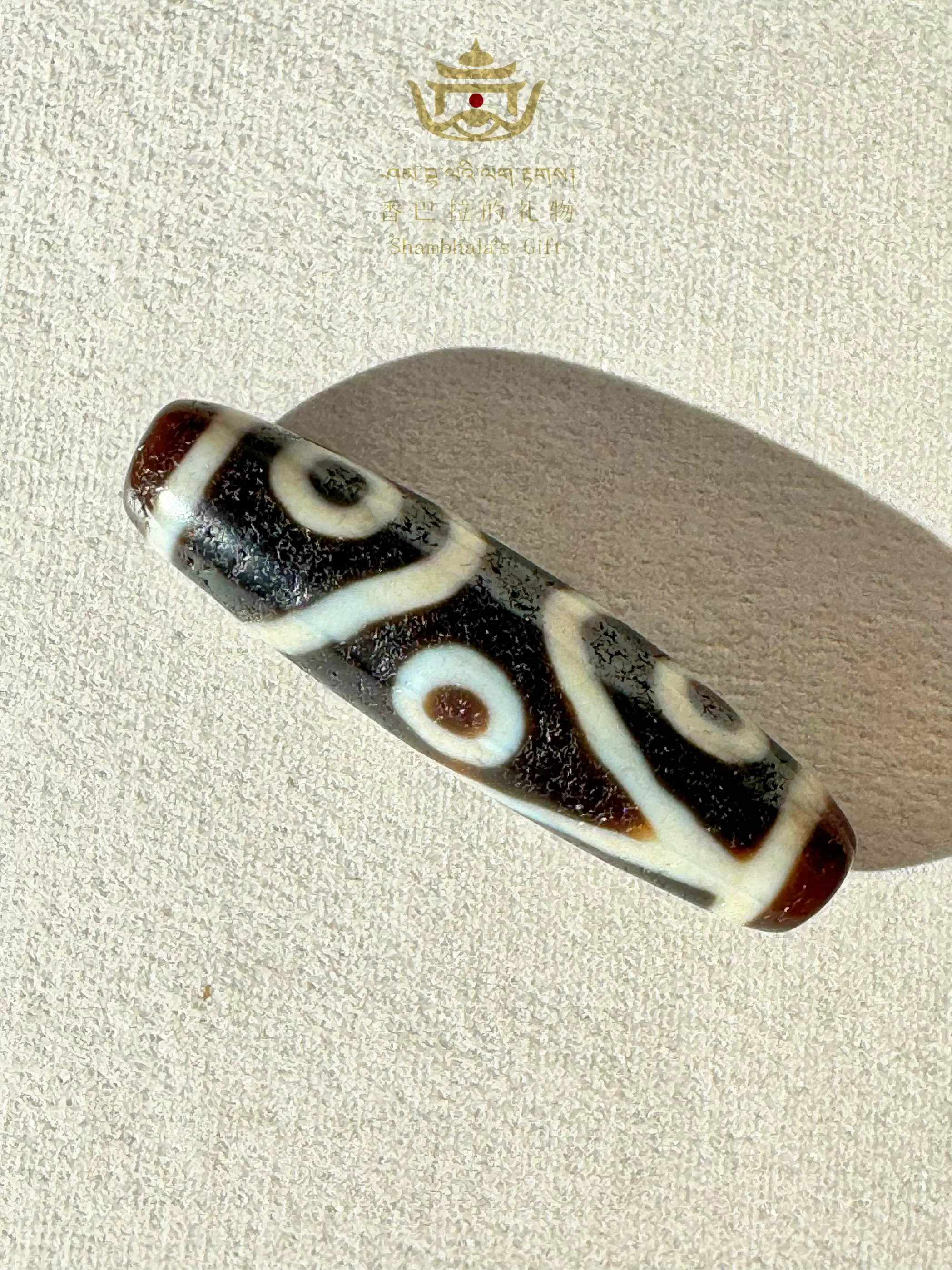 ⭕️ 台湾の上肯購入　高品質【十字六眼天珠】　本物瑪瑙石保証品80000円以上の品 台湾上肯天珠七眼