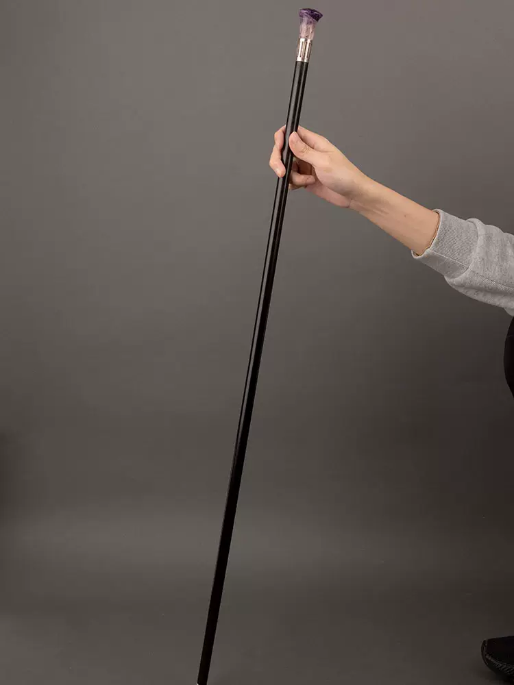 独角鹿西洋古董古董手杖紫水晶杖柄银制杖圈硬木杖身古董手杖-Taobao 