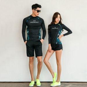 
2025 split wetsuit quick-drying zipper sunscreen jellyfish suit for men and women long-sleeved swimsuit surfing suit couple set
