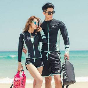 
2025 New Couple Wet Suit Sun Protection Long Sleeve Jellyfish Suit Couple Surf Suit Korean Style Swimsuit Split Suit