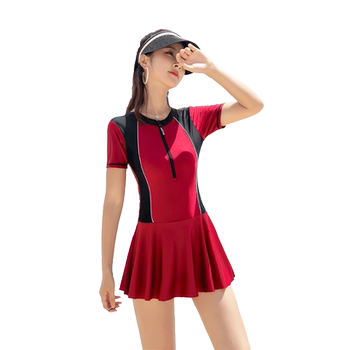Sports fashion women's swimsuit conservative flat -angle skirt
