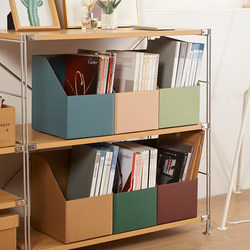 Nordic Style Kraft Paper Desktop Storage Box Dormitory Organizer Student Desk File Box Bookshelf Storage Rack