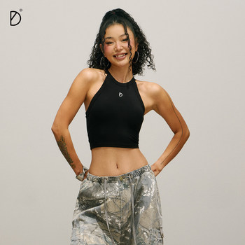 SMILE DDD halter neck vest chest pad honeycomb integrated short hot girl yoga fitness commuting sports sling