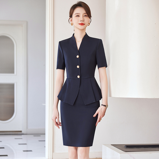 short suit dress for women Women's Suit 2 PC Blazer Suit Short Sleeve Slim Fit Formal Suit Double Breasted Skirt Suit Fashion Summer Office Suit Aqua Blue at Amazon Women's Clothing store