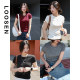 Lu Sheng women's clothing, a basic short-sleeved T-shirt that is easy to wear, round neck fitting style is soft and easy to wear