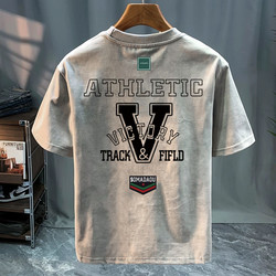 Outlet~Brand Store Foreign Trade Clearance Vintage Casual Spring/Summer New Style Unisex Loose Short Sleeve T-Shirt