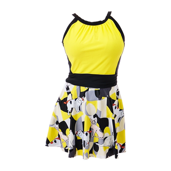 OOK one-piece swimsuit for women, skirt style, small breasts, conservative, belly-covering, slimming, hot spring couple swimwear, men's swimming trunks