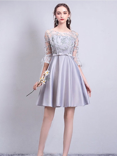 korean bridesmaid dress Summer neck neckline and single Size:Custom Made-to-Measure notes-live-up-11/10/25 Sage Green Elastic Satin