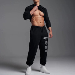 Gym Uk Shark Fitness Loose-Fitting Sports Pants Pure Cotton Terry Breathable Comfortable Tapered Pants European and American Sizes