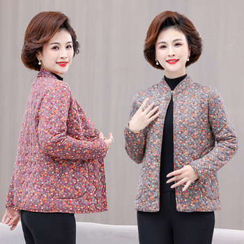 Mom camel rough cotton coat color biliary and thick cardigan
