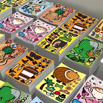 
New foreign AI mountain and sea classic dress-up stickers for children's handmade fun toys characters and beast stickers unzipped puzzle