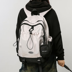 Trendy Brand Backpack for Male College Students, School Bag for Female High School and Junior High School Students, Large Capacity, Lightweight Sports Hiking Travel Backpack