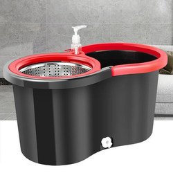 Neutral Single-Selling Mop Single-Barrel Hand-Pressed Automatic Rotating Mop Stainless Steel Dehydration Basket Mopping Accessories Complete Bucket Body