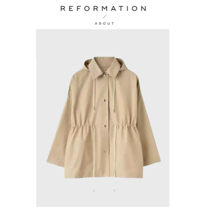 
[Ready Stock]About Reformation Swedish Short Windbreaker Nordic Style Drawstring Waist Silhouette Jacket