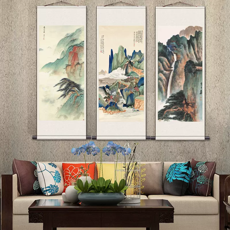 張大千 山水掛軸1 張大千 山水掛軸1 張大千作四季山水圖四屏