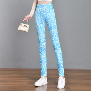 
Cuihua Elastic Waist Summer Elastic Fashion 2026 New Printed Plaid Pants Versatile Slimming Pencil Women's Pants