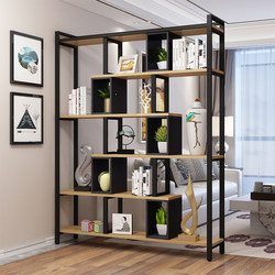 Simple Bookshelf, Floor-Standing Storage Rack, Living Room Storage, Snack Partition Cabinet, Bookcase, Office Iron Art Display Rack