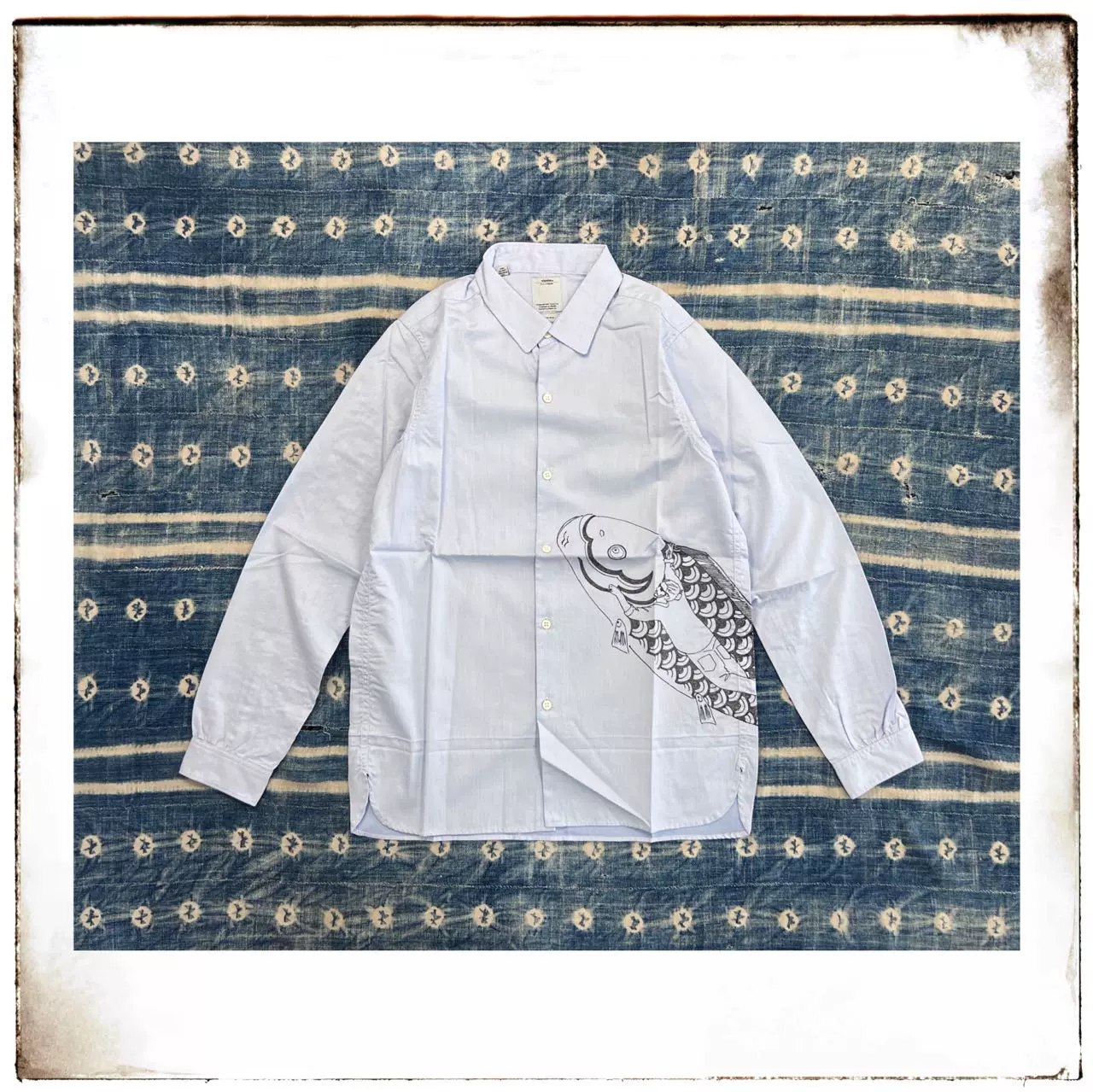 现货VISVIM 17AW LONGRIDER SHIRT KOI H.P. 手绘鲤鱼长袖衬衫-Taobao