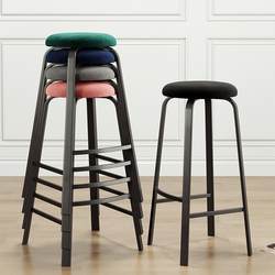 Bar Stool Modern Minimalist Round Stool High Chair Bar Chair Ktv Cashier Front Desk Stackable Home Bar Stool