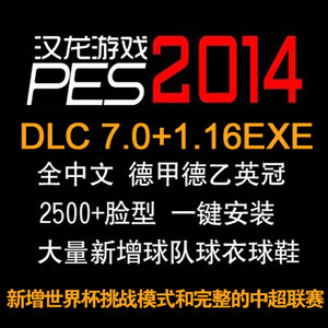 
PC Live Football PES2014 One-click installation Chinese version of Bundesliga Chinese Super League Asian Championship single-player game software patch
