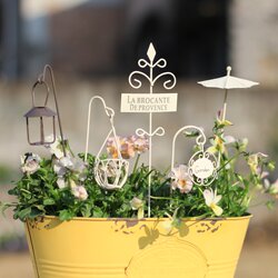 Japanese-Style Zakka Iron Flower Pot Decorative Insert Flower Arrangement Landscaping Ornament ins Insert Hanging Accessory Succulent Decoration