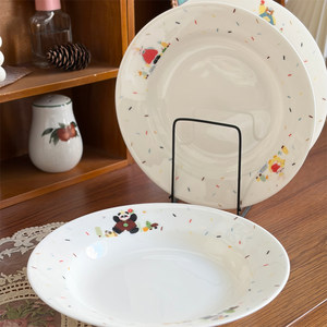 
Beifu Forest Animal House Bone China Breakfast Plate Soup Plate Western Food Plate Deep Plate Ceramic Plate Microwaveable