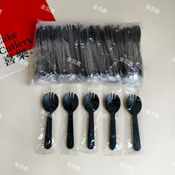 Individually Packaged Spoons and Forks for Cakes, Desserts, Baked Sweet Potatoes, Fruit Salad, Ice Cream, Plastic Colorful Baking Disposable Forks
