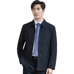 Red capital jacket Men's middle -aged and elderly administrative lapel loose large size format leadership style work dad puts jacket