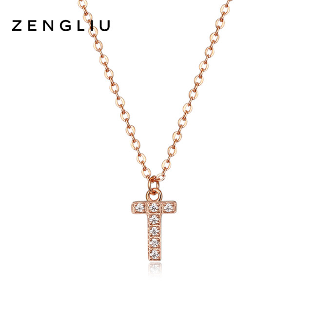 ZENGLIU26 letter necklace for women ins cold style niche design sense pendant simple versatile collarbone chain jewelry