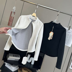 LU same model! Graphene small waist ~ skin -friendly shaking fleece double -sided velvet warm cardigan jacket jacket girl autumn and winter
