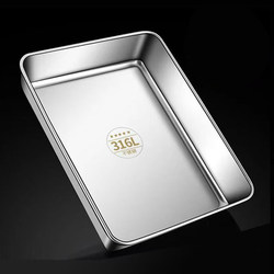 Thickened 316 Stainless Steel Food-Grade Square Plate, Cold Dish Plate, Tray, Barbecue Plate, Duck Neck Plate, Braised Vegetable Plate, Cooked Food Display Plate