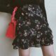 Floral skirt for women with large size chiffon skirts for fashionable short skirts for belly and ruffle edges for hips for summer